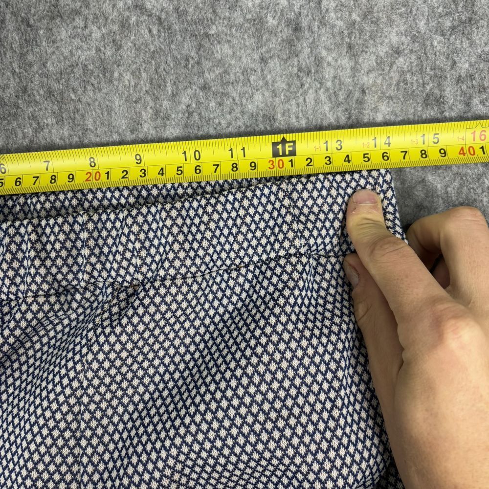 Vintage 1970s Polyester Flare‎ Pants Women's 28 x 28 Plaid Disco Stretch Blue - Picture 6 of 11